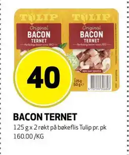 Bunnpris BACON TERNET, NOK 40 tilbud