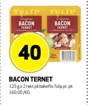 Bunnpris BACON TERNET, NOK 40 tilbud