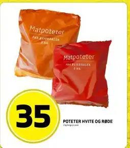 Bunnpris POTETER HVITE OG RØDE, NOK 35 tilbud