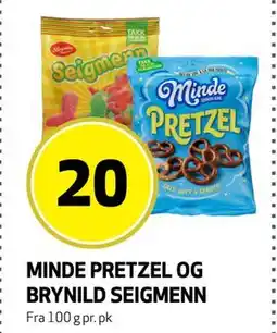 Bunnpris MINDE PRETZEL OG BRYNILD SEIGMENN, NOK 20 tilbud