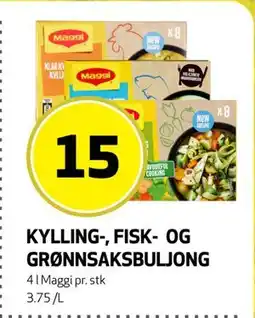 Bunnpris Maggi Kylling-, Fisk- og Grønnsaksbuljong, NOK 15 tilbud