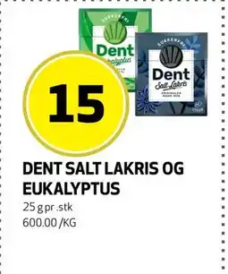 Bunnpris DENT SALT LAKRIS OG EUKALYPTUS, NOK 15 tilbud