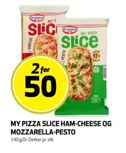 Bunnpris MY PIZZA SLICE HAM-CHEESE OG MOZZARELLA-PESTO, NOK 50 tilbud