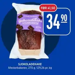 Rema 1000 SJOKOLADEKAKE, NOK 34.9 tilbud