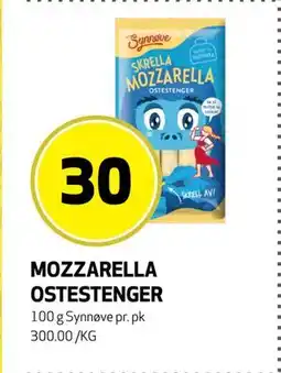 Bunnpris MOZZARELLA OSTESTENGER, NOK 30 tilbud