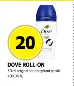 Bunnpris DOVE ROLL-ON, NOK 20 tilbud