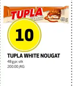 Bunnpris TUPLA WHITE NOUGAT, NOK 10 tilbud