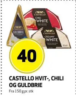 Bunnpris CASTELLO HVIT-, CHILI OG GULDBRIE, NOK 40 tilbud