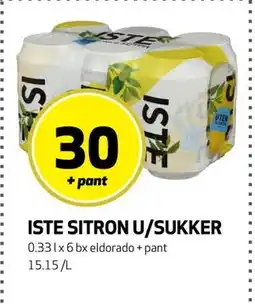 Bunnpris ISTE SITRON U/SUKKER, NOK 30 tilbud