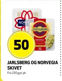 Bunnpris JARLSBERG OG NORVEGIA SKIVET, NOK 50 tilbud