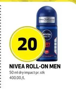 Bunnpris NIVEA ROLL-ON MEN, NOK 20 tilbud