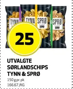 Bunnpris UTVALGTE SØRLANDSCHIPS ΤΥΝΝ & SPRØ, NOK 25 tilbud