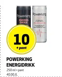 Bunnpris POWERKING ENERGIDRIKK, NOK 10 tilbud
