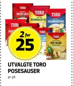 Bunnpris Utvalgte Toro Posesauser, NOK 25 tilbud