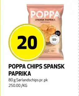 Bunnpris POPPA CHIPS SPANSK PAPRIKA, NOK 20 tilbud