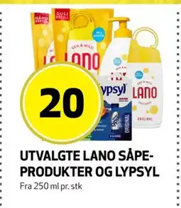 Bunnpris UTVALGTE LANO SÅPE-PRODUKTER OG LYPSYL, NOK 20 tilbud