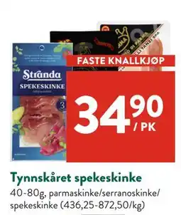 Jacobs Tynnskåret spekeskinke, NOK 34.9 tilbud