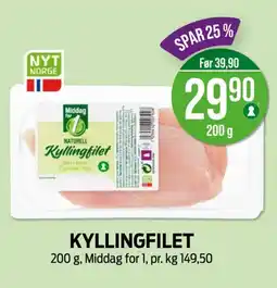Kiwi MIDDAG FOR 1 Kyllingfilet tilbud