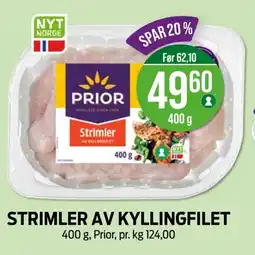 Kiwi PRIOR Strimler av kyllingfilet tilbud