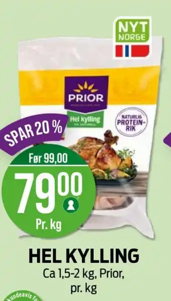 Kiwi PRIOR Hel kylling tilbud