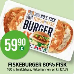 Kiwi FISKEMANNEN Fiskeburger 80% fisk tilbud