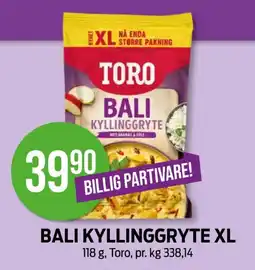 Kiwi TORO Bali kyllinggryte xl tilbud