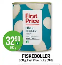 Kiwi FIRST PRICE Fiskeboller tilbud