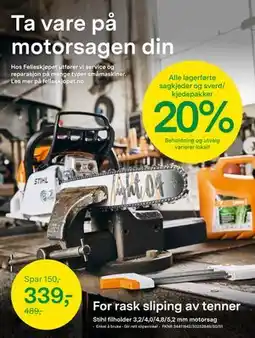 Felleskjøpet Stihl filholder 3,2/4,0/4,8/5,2 mm motorsag, NOK 339 tilbud