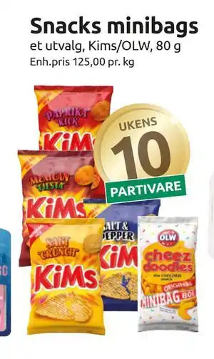 Joker Snacks minibags, NOK 10 tilbud