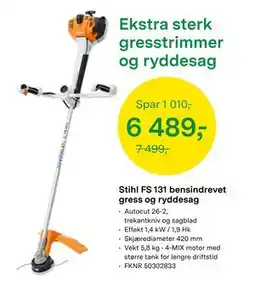 Felleskjøpet Stihl FS 131 bensindrevet gress og ryddesag, NOK 6489 tilbud