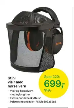 Felleskjøpet Stihl visir med hørselvern, NOK 699 tilbud