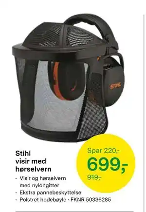 Felleskjøpet Stihl visir med hørselvern, NOK 699 tilbud