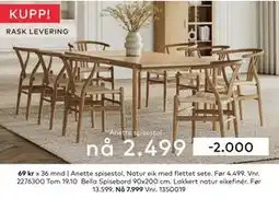 Skeidar Anette spisestol, NOK 2499 tilbud