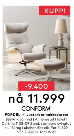 Skeidar Air lenestol, NOK 11999 tilbud