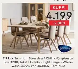 Skeidar Stressless Chilli (M) spisestol, NOK 4199 tilbud