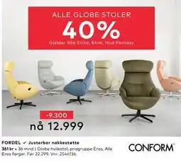 Skeidar ALLE GLOBE STOLER tilbud