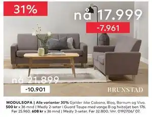 Skeidar Medly 3-seter., NOK 21899 tilbud