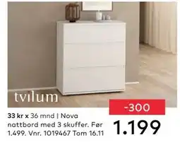 Skeidar Nova nattbord, NOK 1199 tilbud