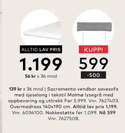 Skeidar Nakkestøtte, NOK 599 tilbud
