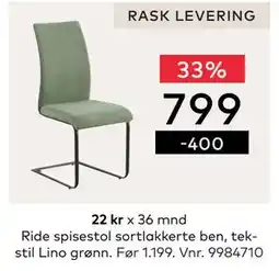 Skeidar Ride spisestol, NOK 799 tilbud