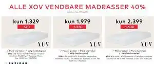 Skeidar ALLE XOV VENDBARE MADRASSER 40% tilbud