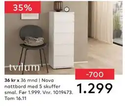 Skeidar Nova nattbord, NOK 1299 tilbud