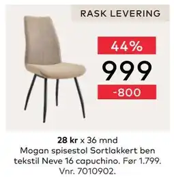 Skeidar Mogan spisestol, NOK 999 tilbud