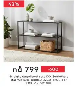 Skeidar Straight Konsollbord, NOK 799 tilbud