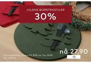 Skeidar Felt spisebrikke, NOK 27.9 tilbud
