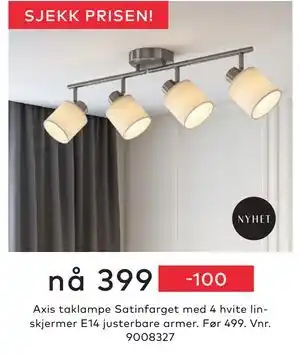 Skeidar Axis taklampe, NOK 399 tilbud