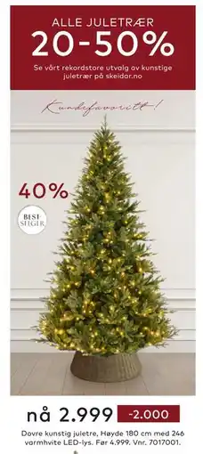 Skeidar Dovre kunstig juletre, NOK 2999 tilbud