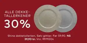 Skeidar Shine dekketallerken, NOK 39.9 tilbud