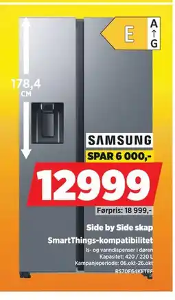 POWER SAMSUNG RS70F64KETEF, NOK 12999 tilbud