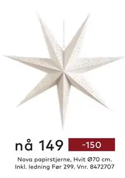 Skeidar Nova papirstjerne, NOK 149 tilbud